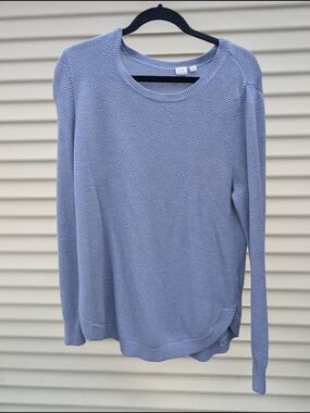 GAP Sky Blue Waffle Knit Crewneck Sweater